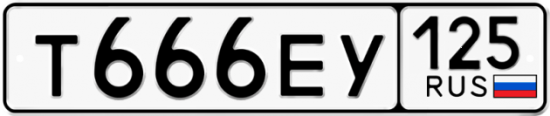 Красивый номер на авто Т666ЕУ 125